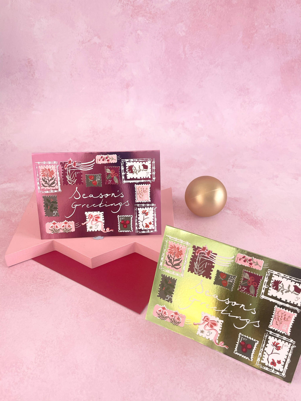 Type and Story - Season's Greetings (Pink) Christmas Card 