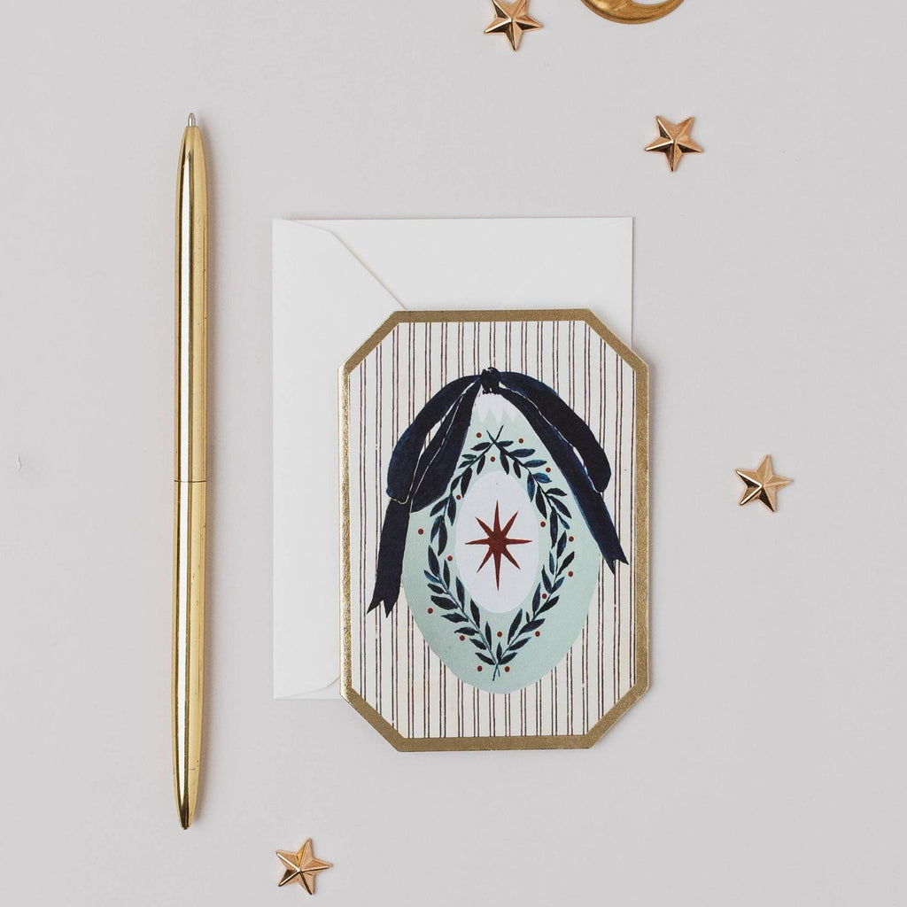 Katie Housley - CHRISTMAS MINT BAUBLE BOTANICAL MINI HOLIDAY Christmas Card