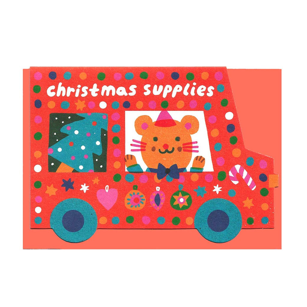 The Printed Peanut - Christmas Van Die Cut Card