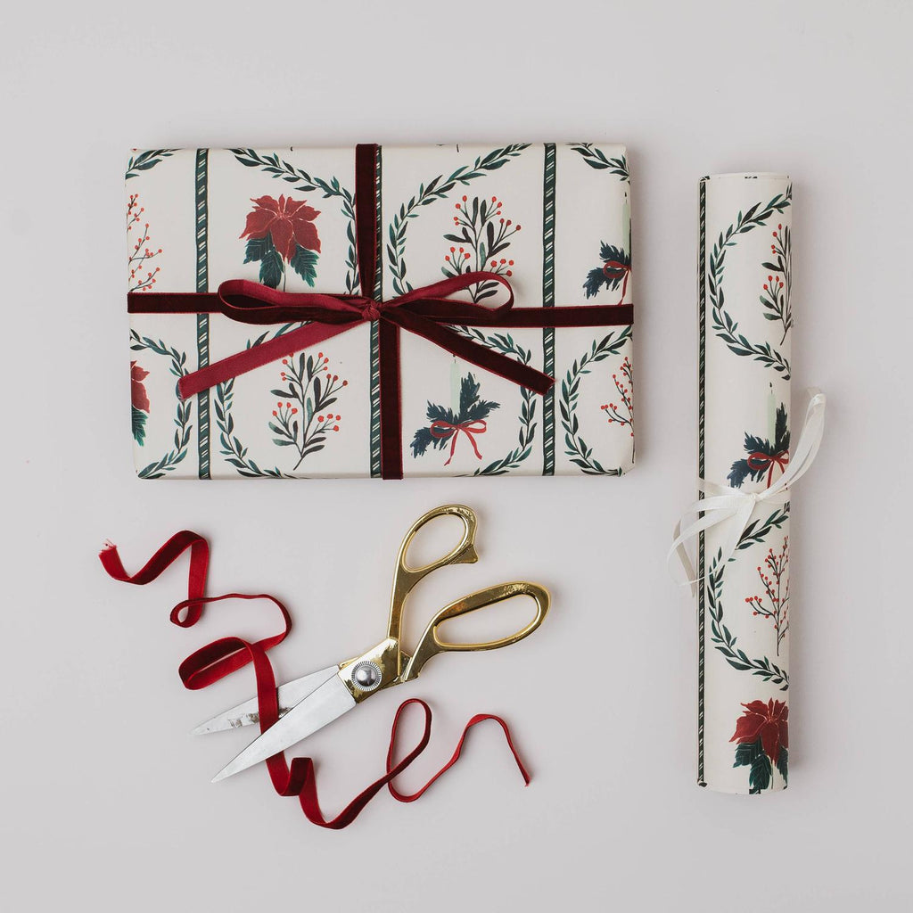 Katie Housley - CHRISTMAS WAVY FLORAL BOTANICAL LUXURY GIFT WRAP