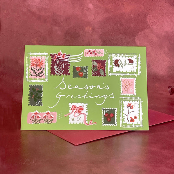 Type and Story - Season's Greetings (Green) Christmas Card 