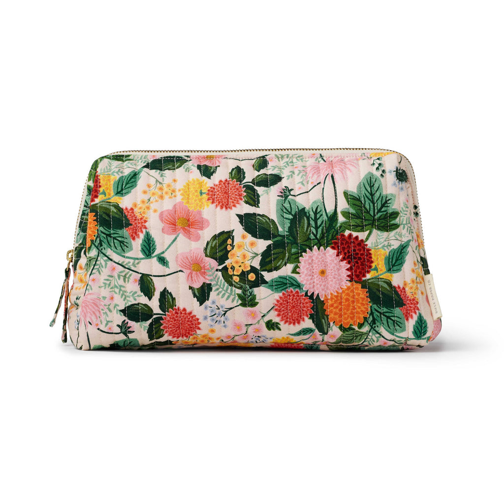 Floral patterned clutch bag on a white background