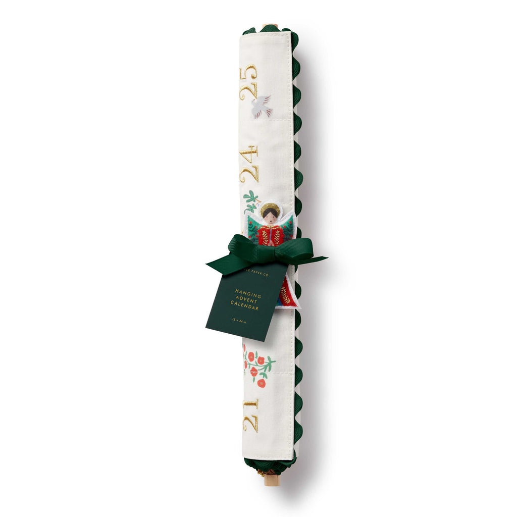 Decorative Advent calendar with floral design on a white background