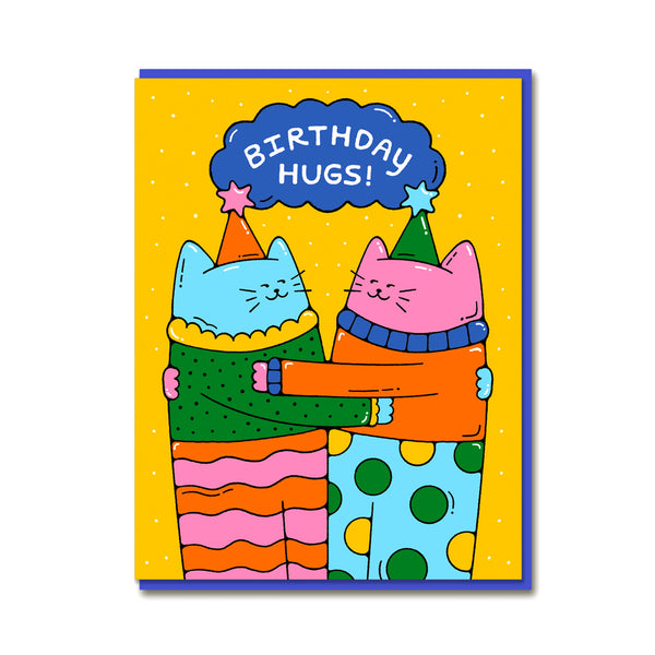 Bailey Crouch Hugging Cats Birthday Card 