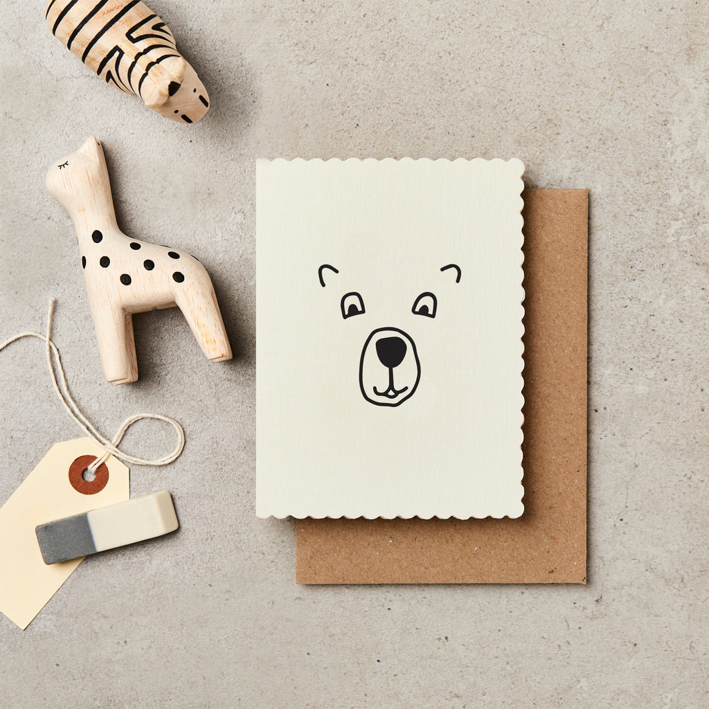 Katie Leamon Bear Face Mini Card 