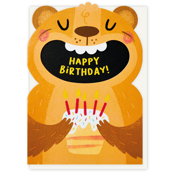 Stormy Knight Big-Mouthed Bear Birthday Card