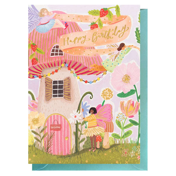Louise Tiler Birthday Mushroom House Card