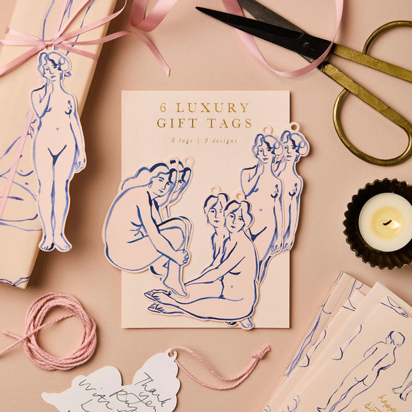 Wanderlust Paper Blue Nudes Gift Tags