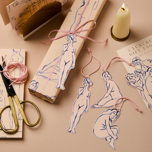 Wanderlust Paper Blue Nudes Gift Tags