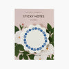 Botanica Paper Co. sticky notes with floral design on a pink background
