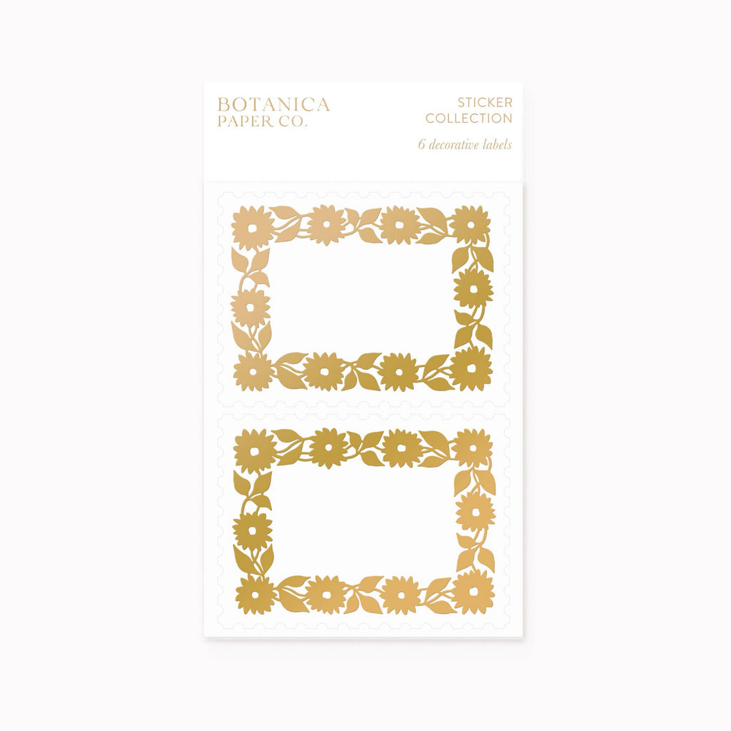 Floral sticker collection by Botanica Paper Co. on a white background