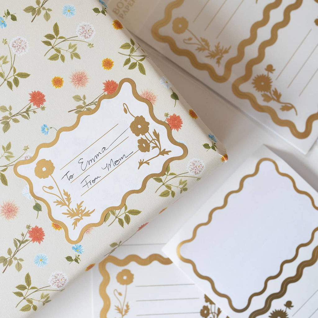 Notebook with floral and decorative design on a white background