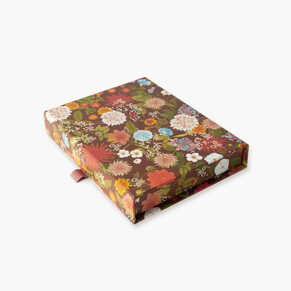 Floral-patterned box on a white background
