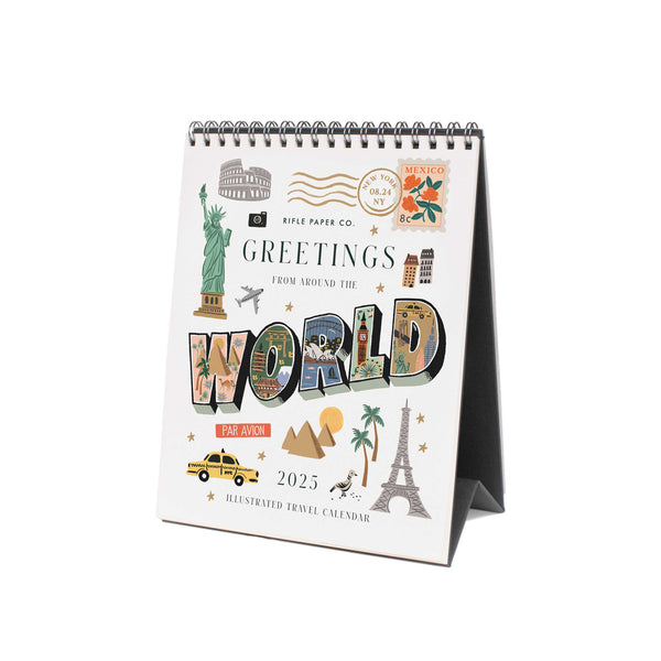 Rifle Paper Co. 2025 Desk Calendar - Greetings From Around The World