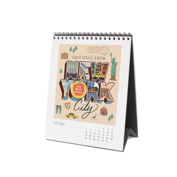 Rifle Paper Co. 2025 Desk Calendar - Greetings From Around The World