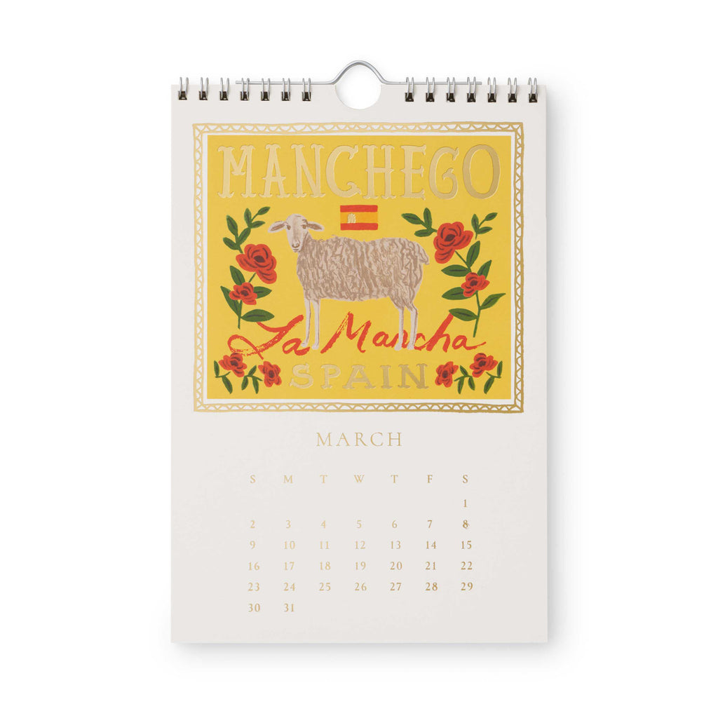 Rifle Paper Co. 2025 Kitchen Calendar - Cheese