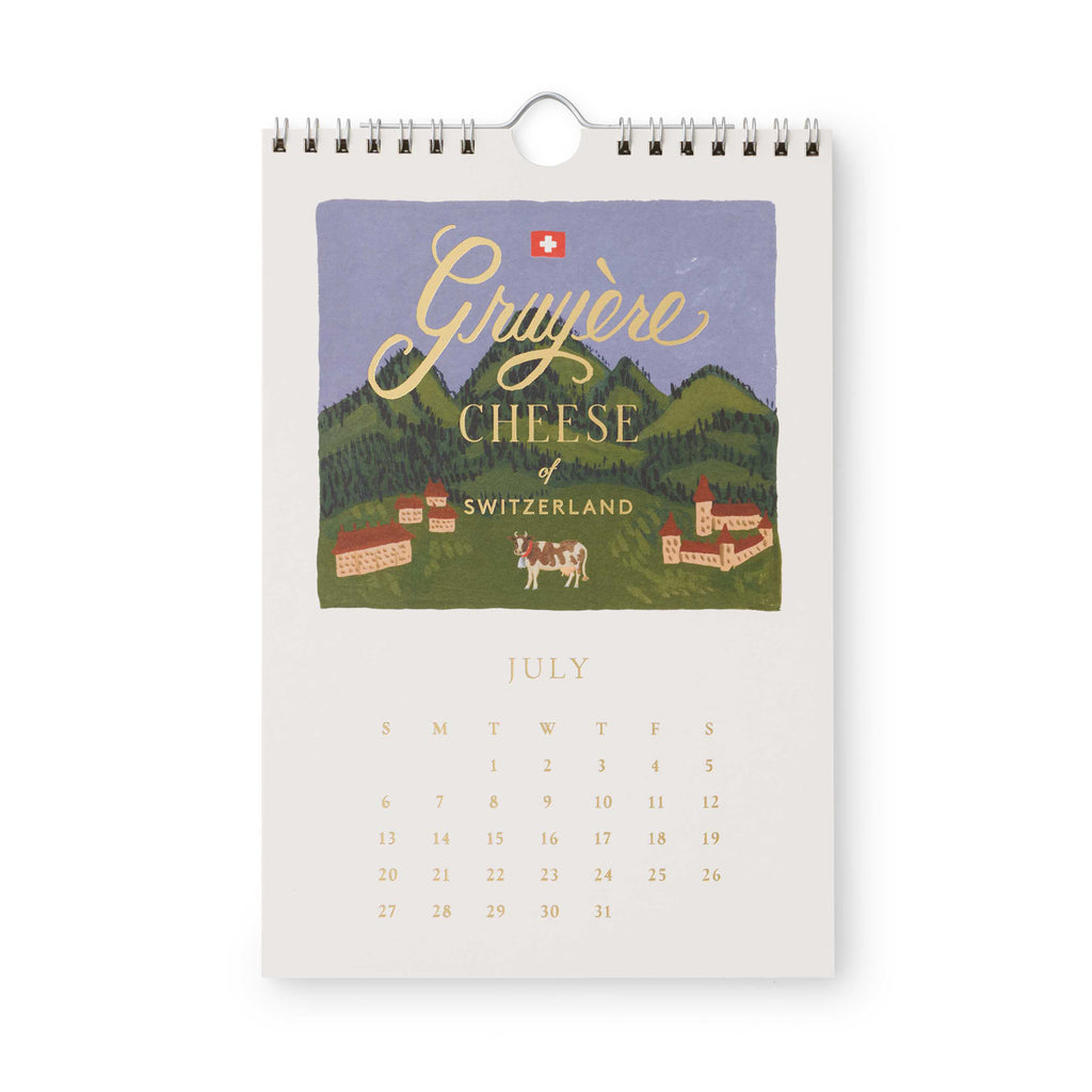 Rifle Paper Co. 2025 Kitchen Calendar - Cheese