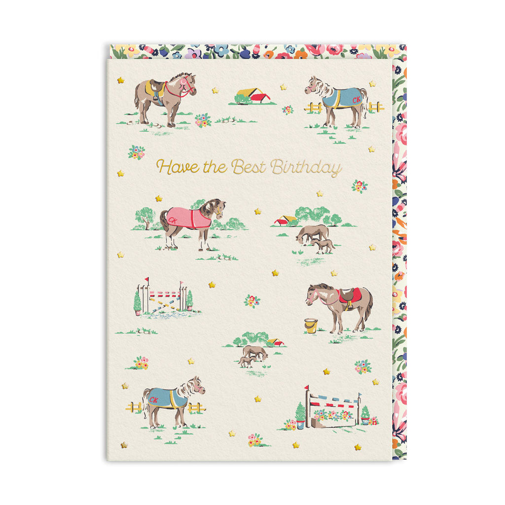 Cath Kidston Ponies Best Birthday Card