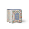 Stack of books with decorative cover on a white background