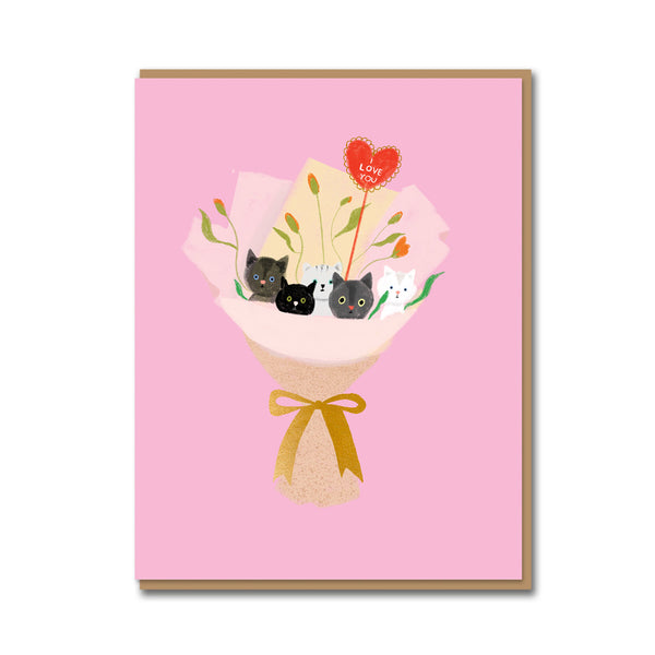 Carolyn Suzuki Cat Bouquet Card