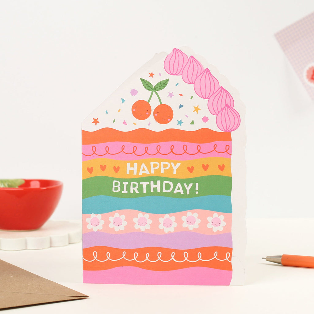 Mifkins - Cake Die Cut Birthday Card