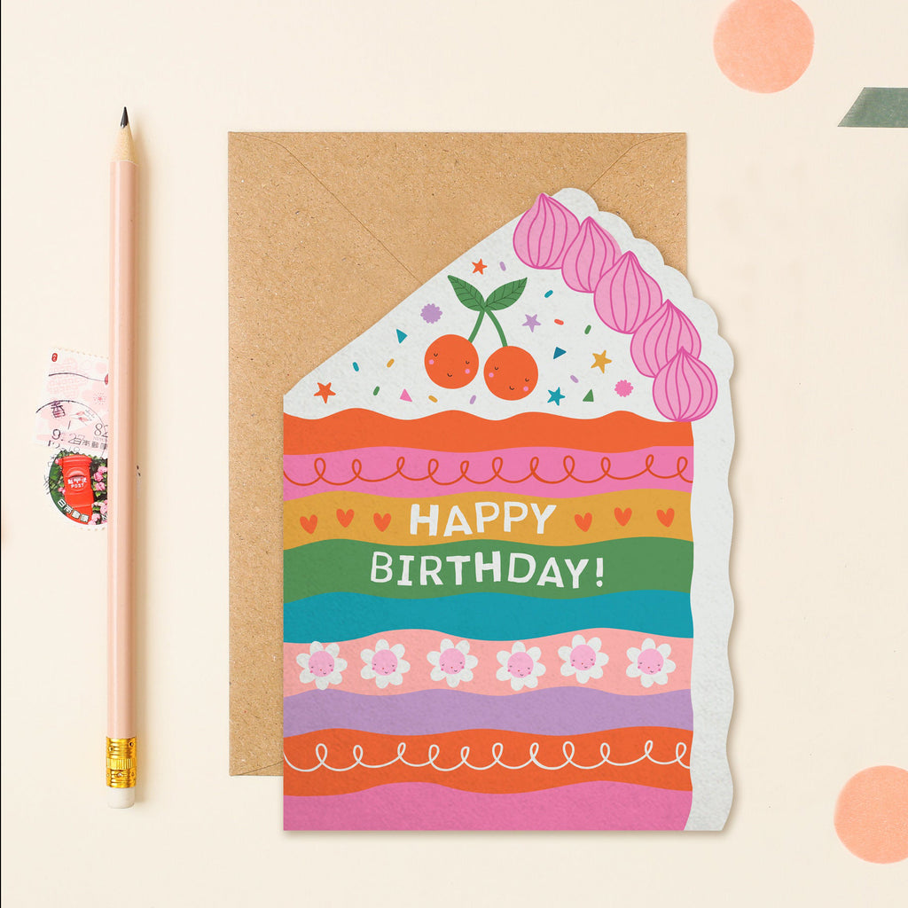 Mifkins - Cake Die Cut Birthday Card