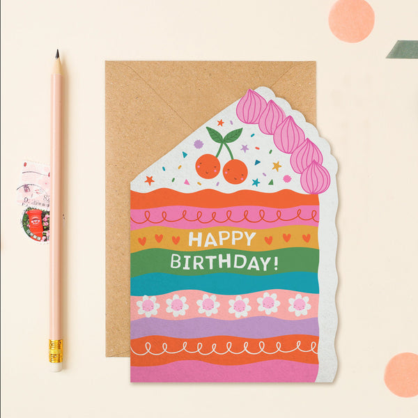 Mifkins - Cake Die Cut Birthday Card