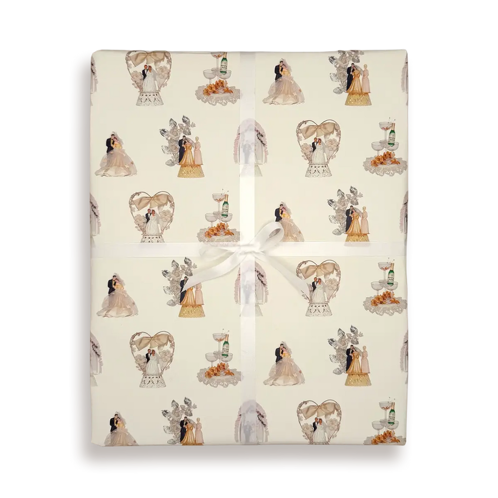 Gift box with dog pattern on a white background