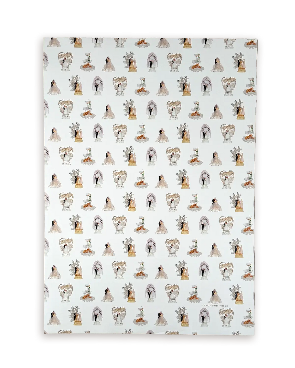 Patterned fabric with cartoonish dog illustrations on a white background