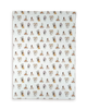 Patterned fabric with cartoonish dog illustrations on a white background