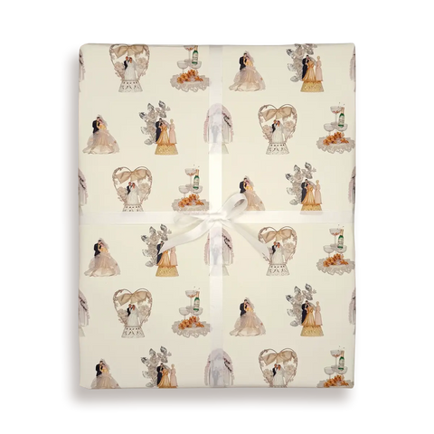 Gift box with dog pattern on a white background