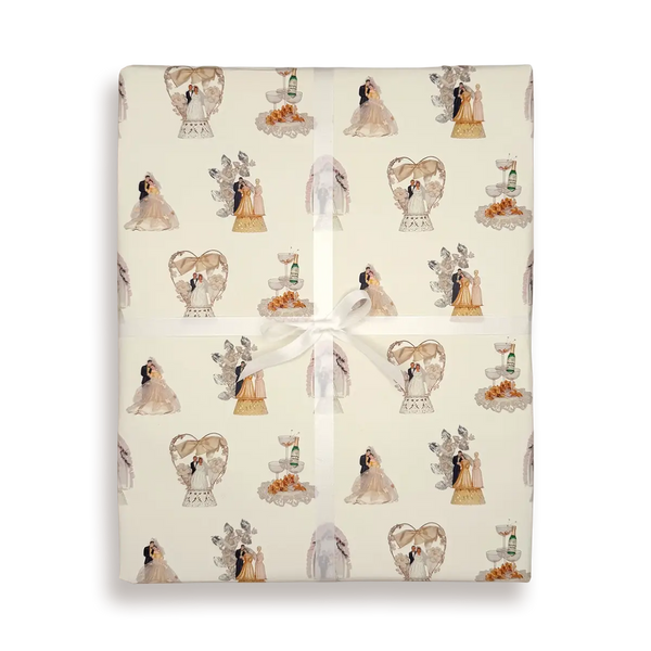 Gift box with dog pattern on a white background