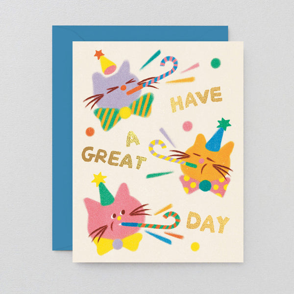 Zoey Kim Cat Celebration Kids Birthday Card