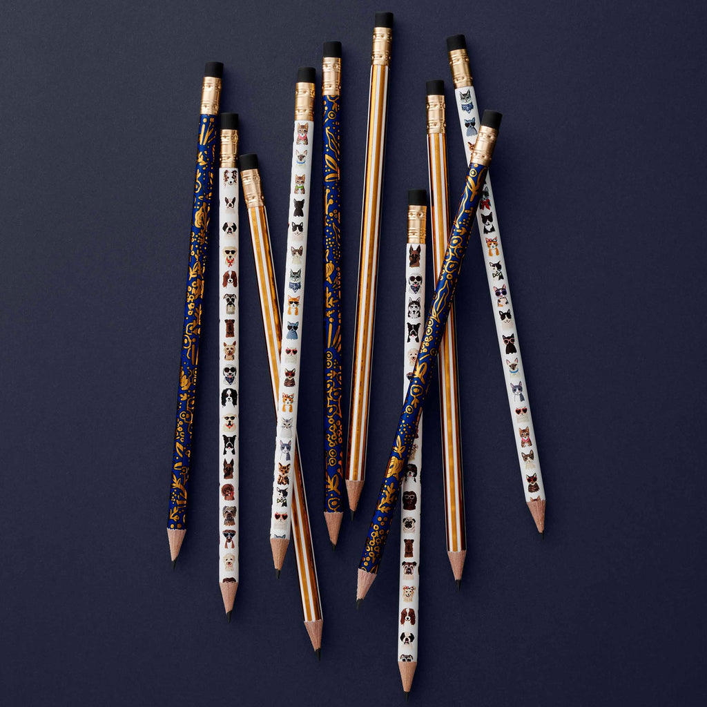 Rifle Paper Co. Assorted Writing Pencil Set (Box of 12) - Cats & Dogs