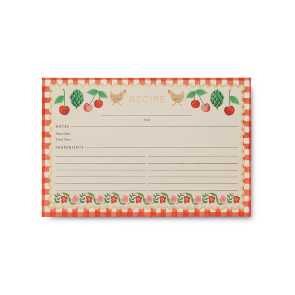 Rifle Paper Co. - Pack of 12 Cherry Farm Recipe Cards