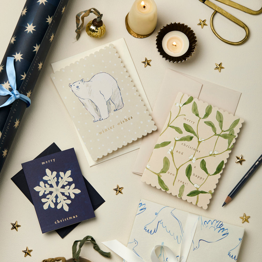 Wanderlust Paper Co. Snowflake 'Merry Christmas' Mini Card