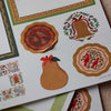 Set of decorative stickers with festive designs on a white background