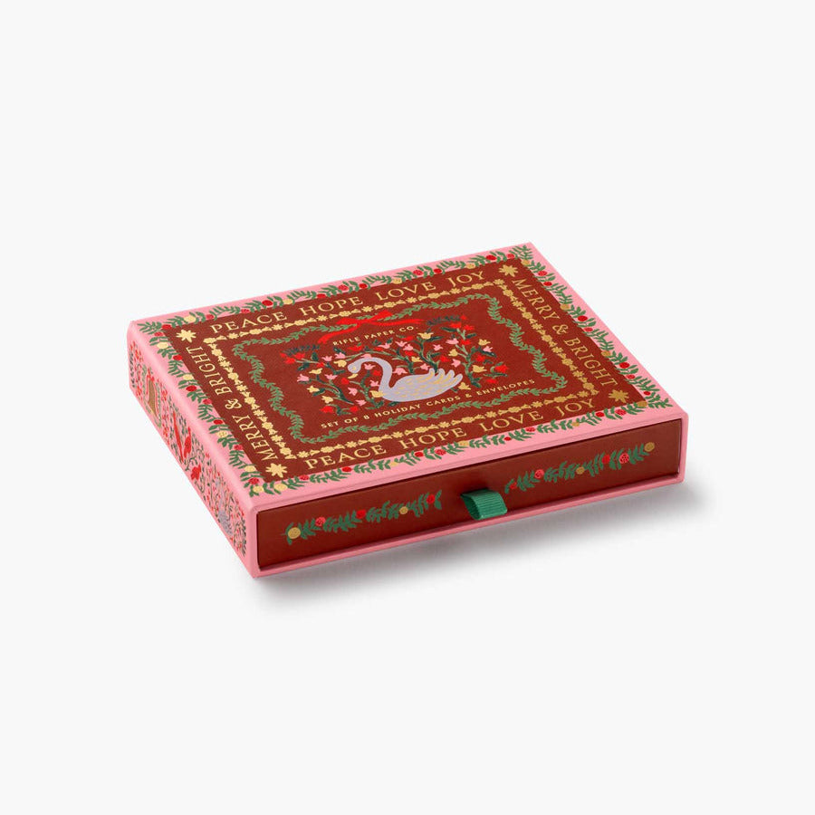 Decorative box with 'Peace, Hope, Love' text on a white background