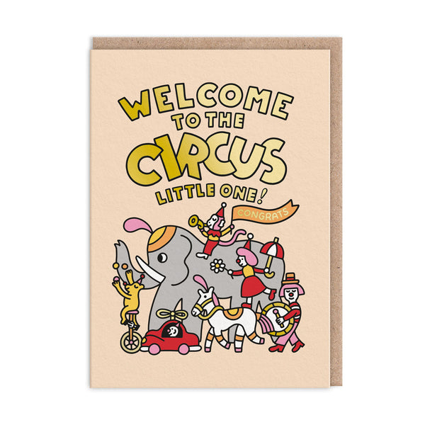 Ohh Deer Welcome To The Circus New Baby Card