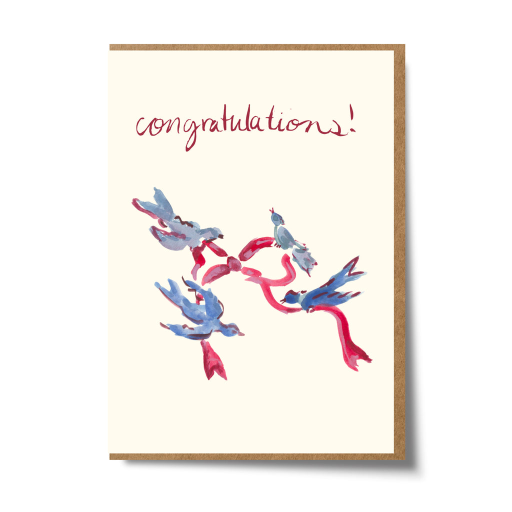 MaryAnna Emerson - Congratulations Birds with Ribbon Card 