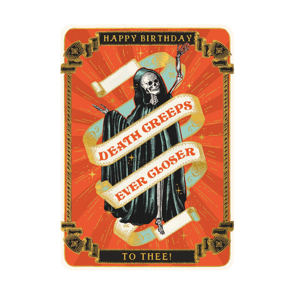 The Art File Death Creeps Closer Birthday Card