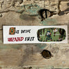 Sticker with text and illustration on a wooden background