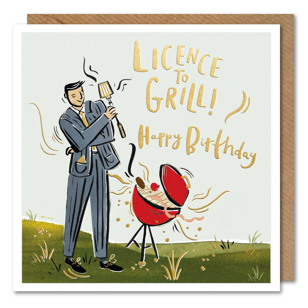 Paperlink - Fever Pitch - Licence To Grill Birthday Card