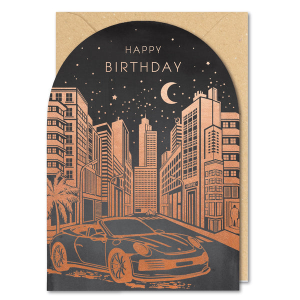 Paperlink Globe Trotter - Car & Cityscapes Birthday Card