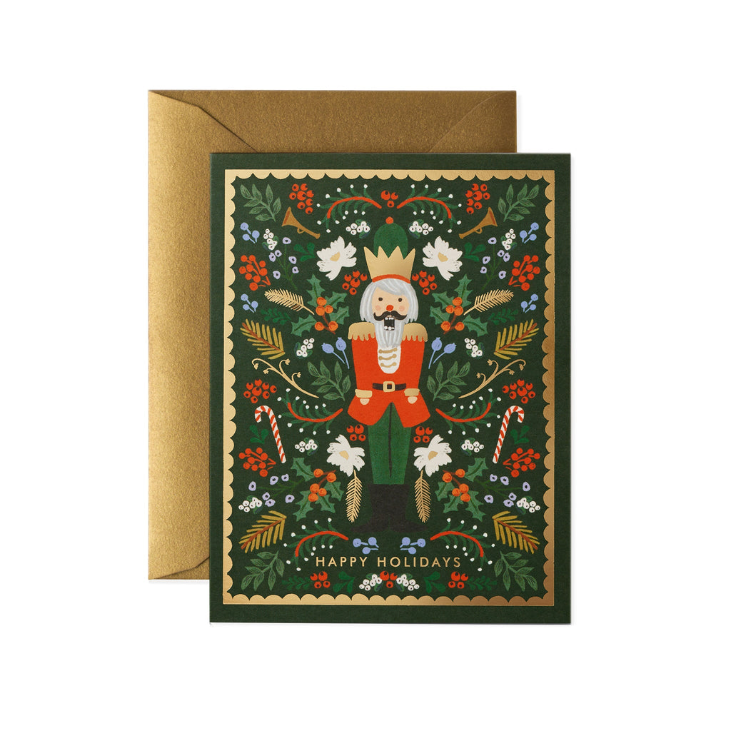 Rifle Paper Co. Evergreen Nutcracker Christmas Card SET