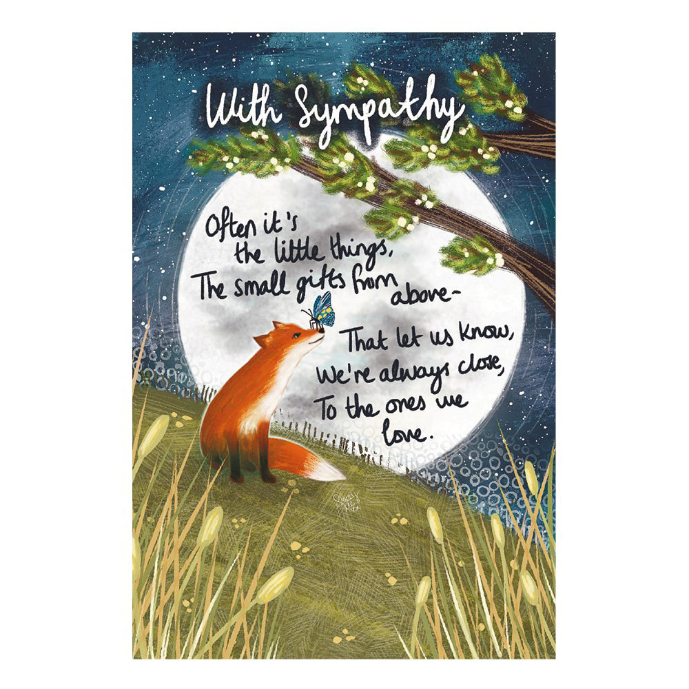 The Art File Fox Under The Moon Sympathy Card