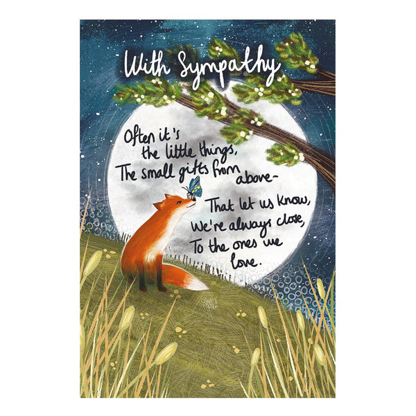 The Art File Fox Under The Moon Sympathy Card