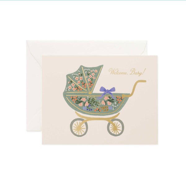 Rifle Paper Co. Floral Pram New Baby Card