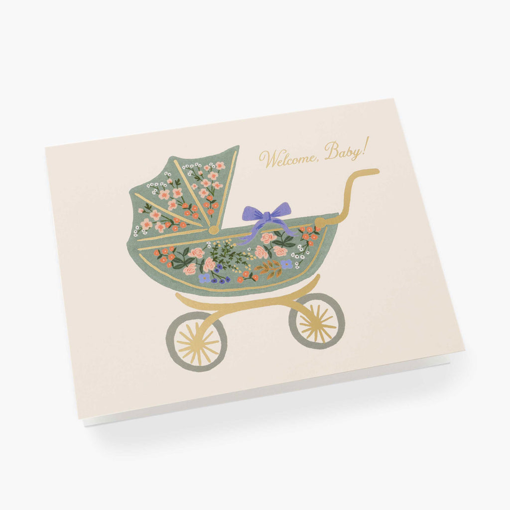 Rifle Paper Co. Floral Pram New Baby Card