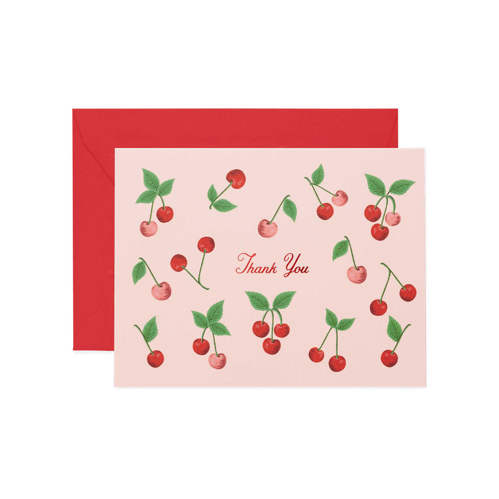 Rifle Paper Co. Cherries Thank You Card SET